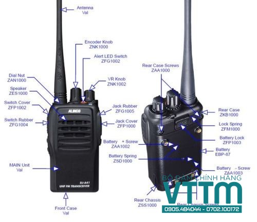 Máy bộ đàm cầm tay Alinco DJ-A41 chính hãng, chất lượng cao